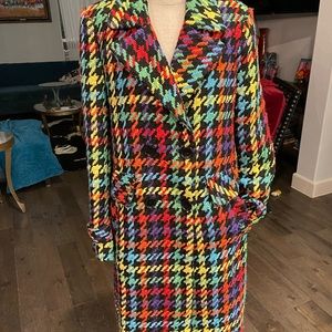 Sam Edleson Rainbow Plaid Overcoat